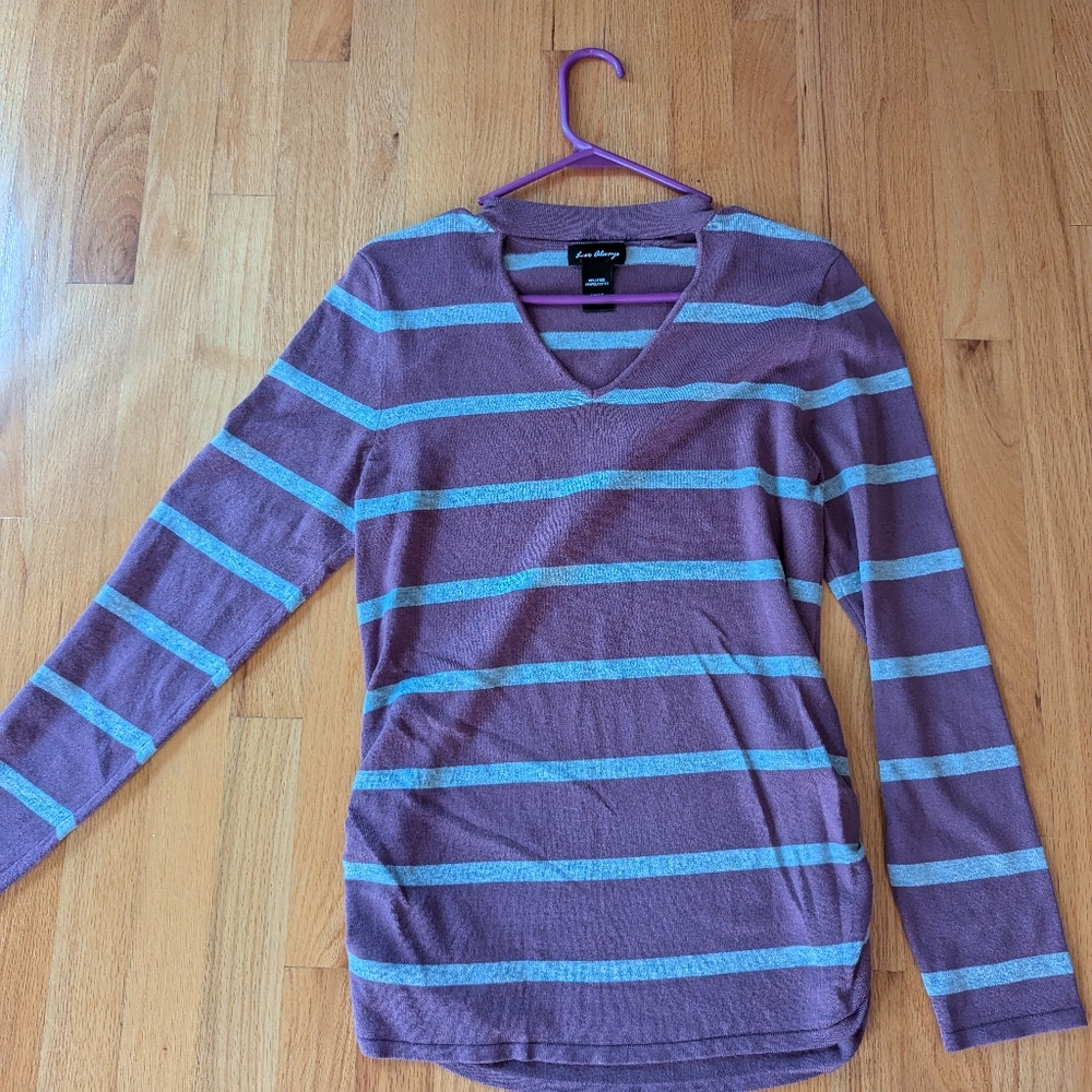 Lavenderish sweater with neck detail